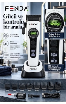 Fenda Profesyonel Saç Kesme Tıraş Makinesi Beyaz Fnsacks0014 Fenda Profesyonel Saç Kesme Tıraş Makinesi Beyaz Fnsacks0014