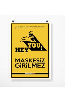 Bk Gift Kişiye Özel Logolu Maskesiz Girilmez Afiş Poster 50 X 70 Cm. 2 Bk Gift Kişiye Özel Logolu Maskesiz Girilmez Afiş Poster 50 X 70 Cm. 2