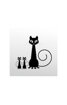 Folyo Sticker Aile Kedisi 20cm Uzunluk Siyah Folyo Sticker Aile Kedisi 20cm Uzunluk Siyah