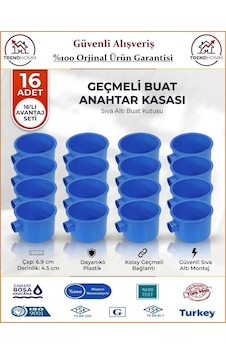 Trendhomm Anahtar Kasası - Geçmeli Halojen Free Alev Yaymayan Kasa - 16 Adet Trendhomm Anahtar Kasası - Geçmeli Halojen Free Alev Yaymayan Kasa - 16 Adet