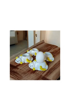 4 Lü Sarı Kedili Dekor Yumurtalık Mumluk Sarı 4 Lü Sarı Kedili Dekor Yumurtalık Mumluk Sarı