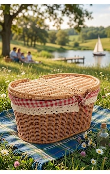 Atbyhome Hasır Piknik Sepeti Kapaklı Ve Bezli Rattan Sepet Organizer 40x29x18 Kahverengi Atbyhome Hasır Piknik Sepeti Kapaklı Ve Bezli Rattan Sepet Organizer 40x29x18 Kahverengi