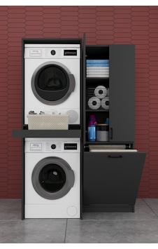 Çamaşır Makinesi Banyo Dolabı Takımı Sepetli %100 Mdf Çekmeceli Çok Amaçlı Kurutma Dolabı Bt01 Antrasit Çamaşır Makinesi Banyo Dolabı Takımı Sepetli %100 Mdf Çekmeceli Çok Amaçlı Kurutma Dolabı Bt01 Antrasit