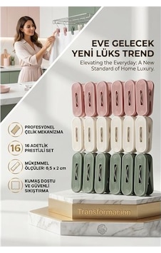 Lüks Çamaşır Mandalı Seti 16'lı Çelik Yaylı İz Bırakmaz Profesyonel Mandal 723087 Çok Renkli Lüks Çamaşır Mandalı Seti 16'lı Çelik Yaylı İz Bırakmaz Profesyonel Mandal 723087 Çok Renkli