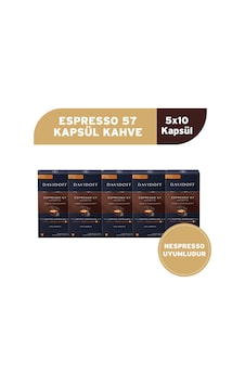 Davidoff Espresso 57 Ristretto Kapsül Kahve 5x10 Adet - Nespesso Uyumludur Davidoff Espresso 57 Ristretto Kapsül Kahve 5x10 Adet - Nespesso Uyumludur