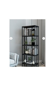 Norveç 5 Katlı Plastik Kitaplık, Saksılık, Banyo Rafı, Mutfak Rafı,organizer Siyah