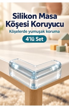 Masa Köşelik Koruyucu Şeffaf Silikon Bebek Çocuk Güvenlik Seti 4'lü Masa Köşelik Koruyucu Şeffaf Silikon Bebek Çocuk Güvenlik Seti 4'lü