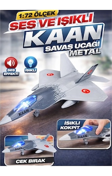 Kaan 5. Nesil Savaş Uçağı Oyuncak 23 Cm Metal Işıklı Sesli Çek Bırak Jet Uçak Modeli Kaan 5. Nesil Savaş Uçağı Oyuncak 23 Cm Metal Işıklı Sesli Çek Bırak Jet Uçak Modeli