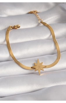 316l Çelik Gold Renk İtalyan Zincir Model Kutup Yıldızı Figür Kadın Bileklik - Tj-bb5932 Çok Renkli