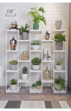 Işıl 18 Raflı Plastik Beyaz Saksılık Dekoratif Çiçeklik Saksı Standı 43434 K B Beyaz Işıl 18 Raflı Plastik Beyaz Saksılık Dekoratif Çiçeklik Saksı Standı 43434 K B Beyaz