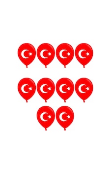 Türk Bayrak Baskılı Kırmızı Balon 30 Cm 10 Adet Kırmızı Türk Bayrak Baskılı Kırmızı Balon 30 Cm 10 Adet Kırmızı