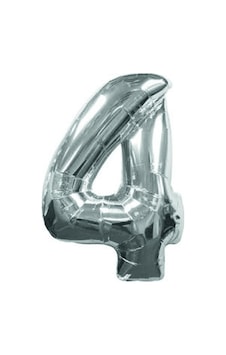 Gümüş Folyo Balon 16 " İnç 40 CM 4 Rakamı