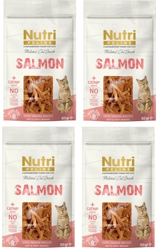 Nutri Feline Salmon Somonlu Tahılsız Kedi Ödülü 50 Gr. X 4 Adet Nutri Feline Salmon Somonlu Tahılsız Kedi Ödülü 50 Gr. X 4 Adet