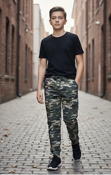 Black Steel Garson Boy Erkek Kamuflaj Desen Pantolon Antrasit Black Steel Garson Boy Erkek Kamuflaj Desen Pantolon Antrasit