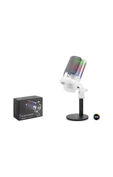 Profesyonel Mikser Kontrollü Rgb Mikrofon 24 Bit Çinko Alaşım Gövde Type-c - Beyaz Me6sw Profesyonel Mikser Kontrollü Rgb Mikrofon 24 Bit Çinko Alaşım Gövde Type-c - Beyaz Me6sw