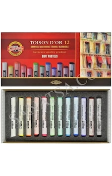 Kohinoor Toison D'or Soft Toz Pastel Boya 12 Renk Çok Renkli