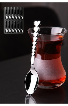 Kalpli Paslanmaz Çelik Çay Kaşığı Seti 12 Adet Kalpli Paslanmaz Çelik Çay Kaşığı Seti 12 Adet