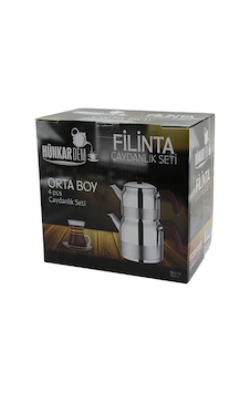 Filinta Orta Boy Çelik Çaydanlık Seti Çift Kapaklı Renkli Bakalit Kulp Üst Demlik: 1.25lt - Alt Suluk: 2.25lt Kendinden Süzgeçli 5324 Filinta Orta Boy Çelik Çaydanlık Seti Çift Kapaklı Renkli Bakalit Kulp Üst Demlik: 1.25lt - Alt Suluk: 2.25lt Kendinden Süzgeçli 5324