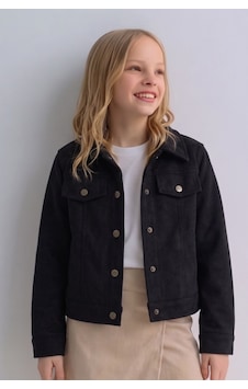 Esila Kids Kız Çocuk Mikro Süet Ceket Siyah Esila Kids Kız Çocuk Mikro Süet Ceket Siyah
