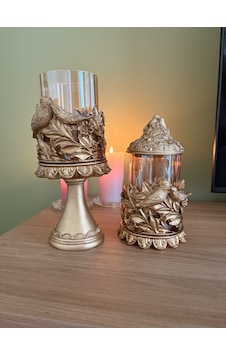 Kuşlu Ayaklı Ve Kapaklı Dekoratif Cam Mumluk & Şekerlik Seti Eskitme Altın Yaldız 2'li Şamdan & Fanus Kavanoz 27x12 Cm & 23x12 Cm Çok Renkli Kuşlu Ayaklı Ve Kapaklı Dekoratif Cam Mumluk & Şekerlik Seti Eskitme Altın Yaldız 2'li Şamdan & Fanus Kavanoz 27x12 Cm & 23x12 Cm Çok Renkli