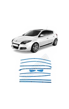 Renault Megane 3 Hb 2008-2016 Uyumlu Krom Cam Çerçevesi 10 Parça Tam Tur Paslanmaz Krom Çıta Renault Megane 3 Hb 2008-2016 Uyumlu Krom Cam Çerçevesi 10 Parça Tam Tur Paslanmaz Krom Çıta