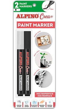 Alpino Crea+ Paint Marker Tüm Yüzeyler İçin Boyama Markörü Siyah-beyaz 2'li Blister Alpino Crea+ Paint Marker Tüm Yüzeyler İçin Boyama Markörü Siyah-beyaz 2'li Blister