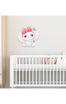 BK Gift Sevimli Fil Tasarımlı Çocuk Odası Ahşap Duvar Süsü-1 BK Gift Sevimli Fil Tasarımlı Çocuk Odası Ahşap Duvar Süsü-1