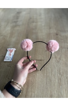 Pembe Ponpon Kız Çocuk Tacı - Pembe Pembe Ponpon Kız Çocuk Tacı - Pembe