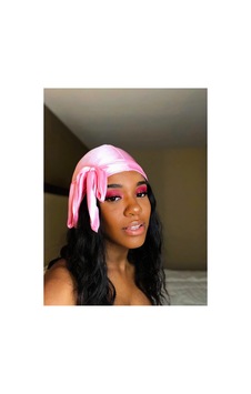 Pembe Unisex Durag Sokak Stil Hip-hop Bandana Pembe Pembe