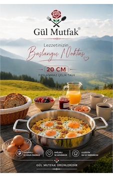 Gül Mutfak Sahan 20 Cm Tava Yumurtalık Sahan Paslanmaz Çelik İnox Gül Mutfak Sahan 20 Cm Tava Yumurtalık Sahan Paslanmaz Çelik İnox