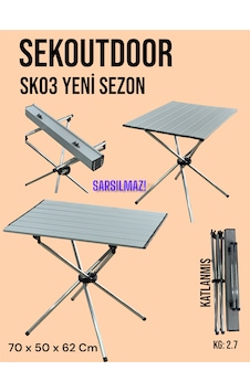 Sekoutdoor Sk03 Alüminyum Katlanır Kamp Masası Gümüş Sekoutdoor Sk03 Alüminyum Katlanır Kamp Masası Gümüş