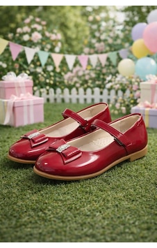 Firibu Kız Çocuk 22 23 24 Bebe Babet Fiyonklu Taş Detaylı Günlük Abiye Rahat Taban Şık Ayakkabı Kırmızı - Fiyonk Taş Firibu Kız Çocuk 22 23 24 Bebe Babet Fiyonklu Taş Detaylı Günlük Abiye Rahat Taban Şık Ayakkabı Kırmızı - Fiyonk Taş
