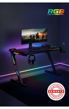 Aura Rgb Led Li Siyah Oyuncu Masası 140 60 Cm Aura Rgb Led Li Siyah Oyuncu Masası 140 60 Cm