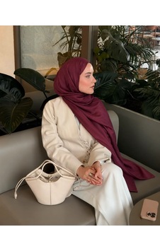 Luluscarf Rami Pamuk Düz Renk Yumuşak Tesettür Şal Bordo Luluscarf Rami Pamuk Düz Renk Yumuşak Tesettür Şal Bordo