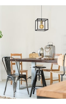 Riolight Retro Rustik 25Cmx25Cm Küp Metal Sarkit Avize