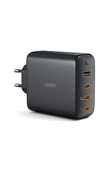 Aukey PA-B7S-BK 100 W Dört Bağlantı Noktalı PD Gan Duvar Şarj Cihazı Uyumlu Adaptör Aukey PA-B7S-BK 100 W Dört Bağlantı Noktalı PD Gan Duvar Şarj Cihazı Uyumlu Adaptör