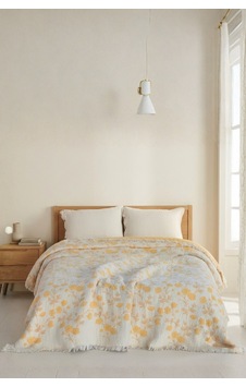 Soleil Bloom 5 Kat Dolgulu Müslin Çift Kişilik Yatak Örtüsü Pike Koltuk Örtüsü %100 Pamuk Çiçek Desenli 220x240 Cm Sarı Soleil Bloom 5 Kat Dolgulu Müslin Çift Kişilik Yatak Örtüsü Pike Koltuk Örtüsü %100 Pamuk Çiçek Desenli 220x240 Cm Sarı