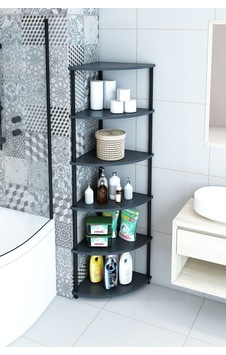 6 Raflı Köşe Banyo Dolabı Banyo Kileri Banyo Düzenleyici Banyo Rafı Üçgen Antrasit 6 Raflı Köşe Banyo Dolabı Banyo Kileri Banyo Düzenleyici Banyo Rafı Üçgen Antrasit