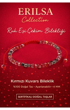 Sertifikalı Ruh Eşi Çekim si Bilekliği Kırmızı Kuvars Ve Çok Renkli