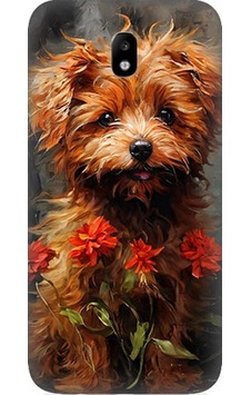 Samsung Galaxy J5 Pro Uyumlu Çiçekli Köpek Desenli Silikon Kılıf Samsung Galaxy J5 Pro Uyumlu Çiçekli Köpek Desenli Silikon Kılıf