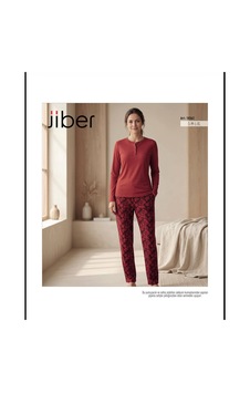 Jiber 10362 Kışlık Pijama Takımı Bordo Jiber 10362 Kışlık Pijama Takımı Bordo