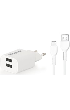 Adapthor Tta521dıu 10w 5v 2.1a Çift Usb + Apple Uyumlu iPhone To Usb 3a Kablolu Set Beyaz 10 W Adapthor Tta521dıu 10w 5v 2.1a Çift Usb + Apple Uyumlu iPhone To Usb 3a Kablolu Set Beyaz 10 W