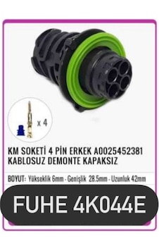 Fhe 4k044e Km Soketi 4 Pin Erkek A0025452381 Kablosuz Demonte Kapaksız Fhe 4k044e Km Soketi 4 Pin Erkek A0025452381 Kablosuz Demonte Kapaksız