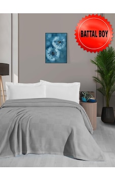 Mulberry Waflle Desenli Pike Battaniye %100 Pamuk Kalın İplik Yumuşak Battal Boy 240 X 260 Gri Mulberry Waflle Desenli Pike Battaniye %100 Pamuk Kalın İplik Yumuşak Battal Boy 240 X 260 Gri