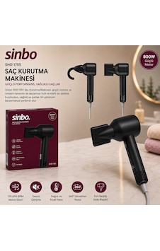 Siyah Saç Kurutma Makinesi 110.000 Rpm Sessiz Çalışma - 3 Hız - Sıcaklık Ayar Shd-1755 4604