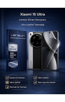 Lensun Ultra Şeffaf Esnek Ekran Koruyucu Film - Xiaomi 15 Ultra Uyumlu Lensun Ultra Şeffaf Esnek Ekran Koruyucu Film - Xiaomi 15 Ultra Uyumlu
