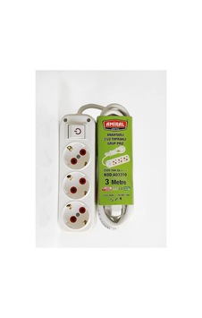 Amiral 3' Lü Topraklı Anahtarlı 3 Metre Kablolu Gr Elx14375-12d9b Amiral 3' Lü Topraklı Anahtarlı 3 Metre Kablolu Gr Elx14375-12d9b