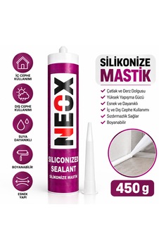 Neox Silikonize Akrilik Mastik Beyaz 450 Gr Çatlak Ve Derz Dolgu, İç Ve Dış Cephe Sızdırmazlık Mastik Neox Silikonize Akrilik Mastik Beyaz 450 Gr Çatlak Ve Derz Dolgu, İç Ve Dış Cephe Sızdırmazlık Mastik