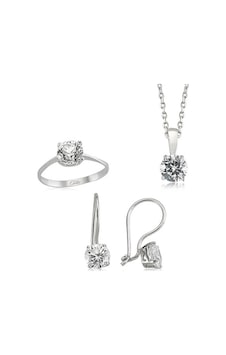 Gümüş Tek Taş Set (190654791) Gümüş Tek Taş Set (190654791)