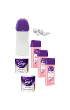 Kartuş Ağda Makinesi + Sesu Pembe Roll-on Ağda 3'lü + Ağda Bezi 10 M 2'li Kartuş Ağda Makinesi + Sesu Pembe Roll-on Ağda 3'lü + Ağda Bezi 10 M 2'li